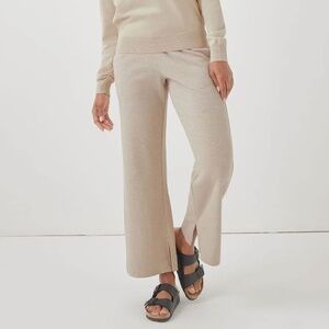Pact Wide Leg Airplane Pants in Wheat Heather NWT